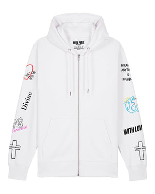 Hoodie à Zip Brodé "Be Kind"