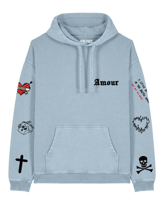 Hoodie Oversize Brodé "Amour Gothic"