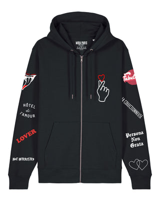 Hoodie à Zip Brodé "Moi Non Plus"