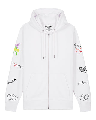 Hoodie à Zip Brodé "Sweetheart"