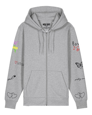 Hoodie à Zip Brodé "Sweetheart"