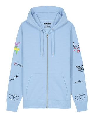 Hoodie à Zip Brodé "Sweetheart"