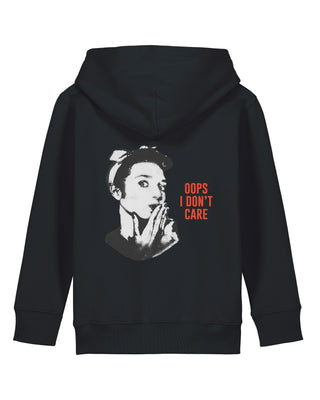 Hoodie Kids Brodé "Oops I Don't Care"