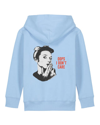 Hoodie Kids Brodé "Oops I Don't Care"