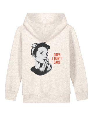 Hoodie Kids Brodé "Oops I Don't Care"