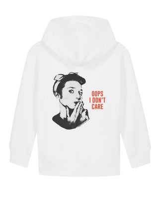 Hoodie Kids Brodé "Oops I Don't Care"