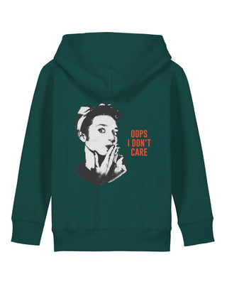 Hoodie Kids Brodé "Oops I Don't Care"