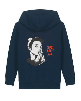 Hoodie Kids Brodé "Oops I Don't Care"