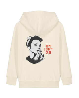 Hoodie Kids Brodé "Oops I Don't Care"