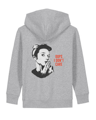 Hoodie Kids Brodé "Oops I Don't Care"