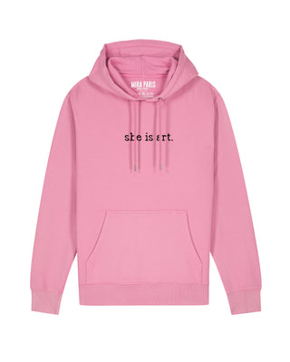 Hoodie Vintage Brodé "She is Art"