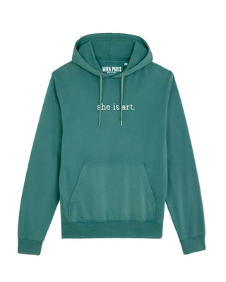 Hoodie Vintage Brodé "She is Art"