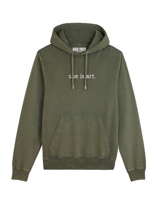 Hoodie Vintage Brodé "She is Art"