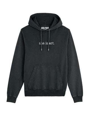 Hoodie Vintage Brodé "She is Art"