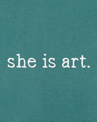 Hoodie Vintage Brodé "She is Art"