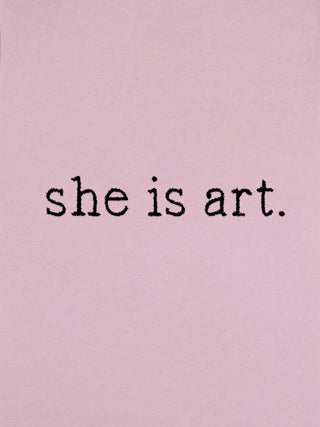 T-shirt Roll Up Brodé "She is Art"