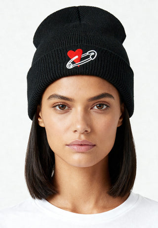 Beanie Classic Brodé "Coeur Pins"