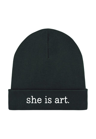 Beanie Classic Brodé "She is Art"