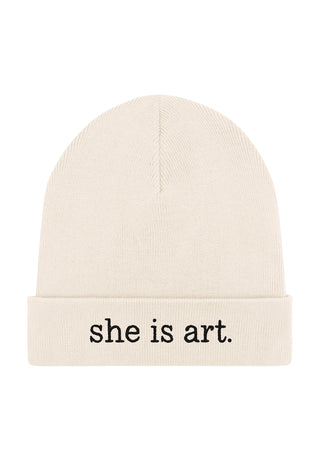 Beanie Classic Brodé "She is Art"