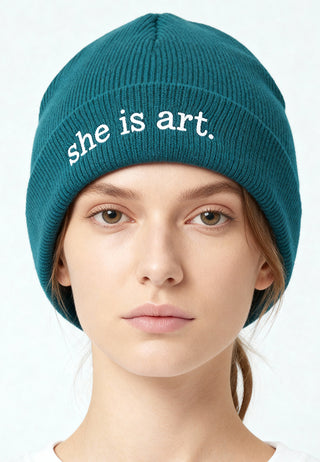 Beanie Classic Brodé "She is Art"