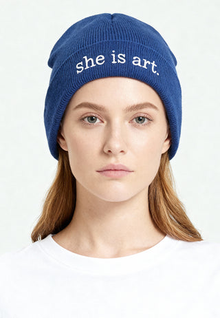 Beanie Classic Brodé "She is Art"