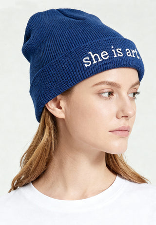 Beanie Classic Brodé "She is Art"