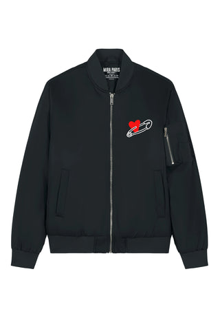 Veste Bomber Brodée "Coeur Pins"