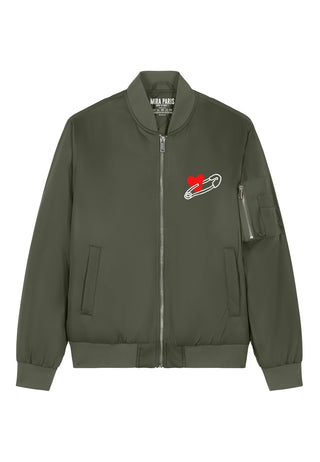 Veste Bomber Brodée "Coeur Pins"