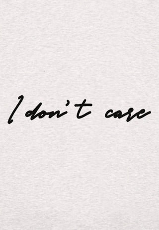 Hoodie Raglan Brodé "I Don't Care"
