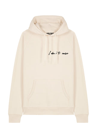 Hoodie Raglan Brodé "I Don't Care"