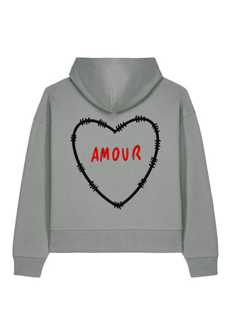 Hoodie Boxy Brodé "Amour"