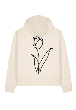 Hoodie Boxy Brodé "Fleur"
