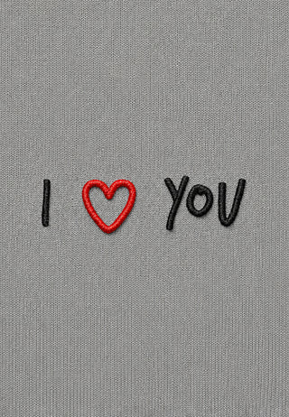 Hoodie Boxy Brodé "I Love You"