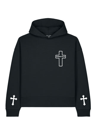 Hoodie Boxy Brodé "Karma Kills"