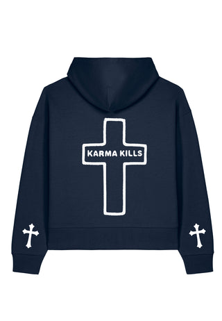 Hoodie Boxy Brodé "Karma Kills"