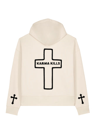 Hoodie Boxy Brodé "Karma Kills"