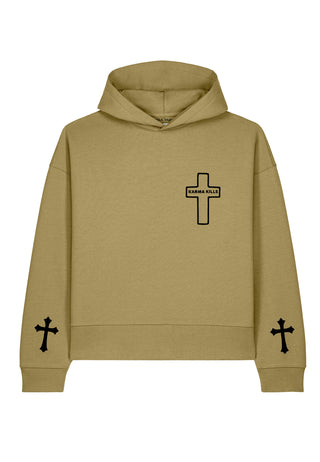 Hoodie Boxy Brodé "Karma Kills"