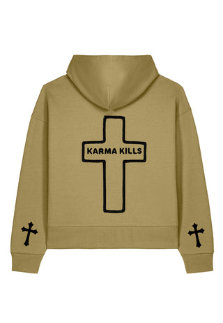 Hoodie Boxy Brodé "Karma Kills"