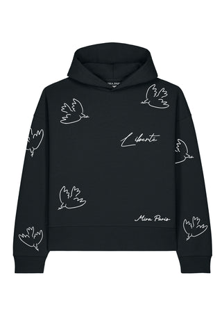 Hoodie Boxy Brodé "Liberté"