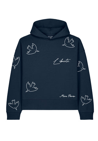 Hoodie Boxy Brodé "Liberté"
