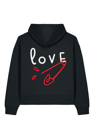 Hoodie Boxy Brodé "Love"