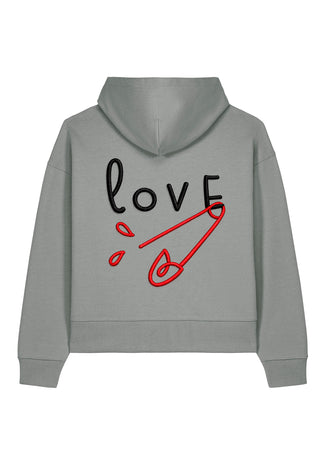 Hoodie Boxy Brodé "Love"