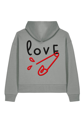 Hoodie Boxy Brodé "Love"