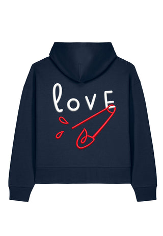 Hoodie Boxy Brodé "Love"