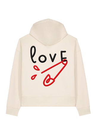 Hoodie Boxy Brodé "Love"