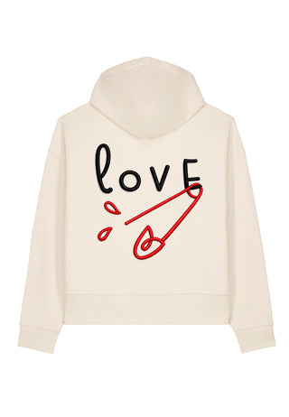 Hoodie Boxy Brodé "Love"
