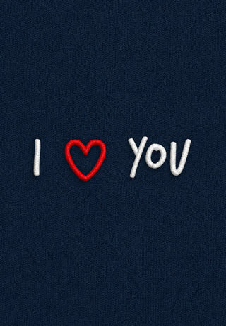 Hoodie Boxy Brodé "I Love You"