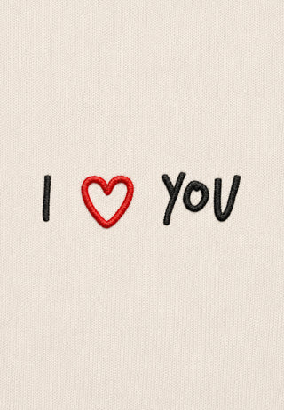 Hoodie Boxy Brodé "I Love You"