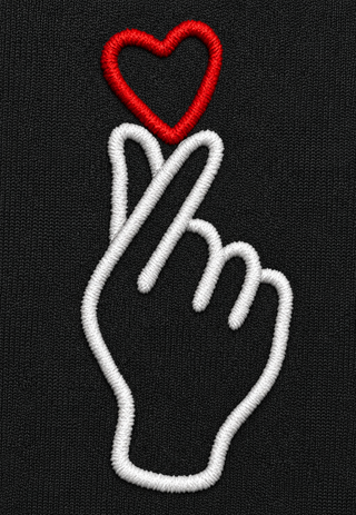 Sweatshirt Boxy Brodé "Saranghae"
