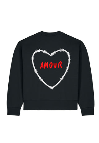 Sweatshirt Boxy Brodé "Amour"